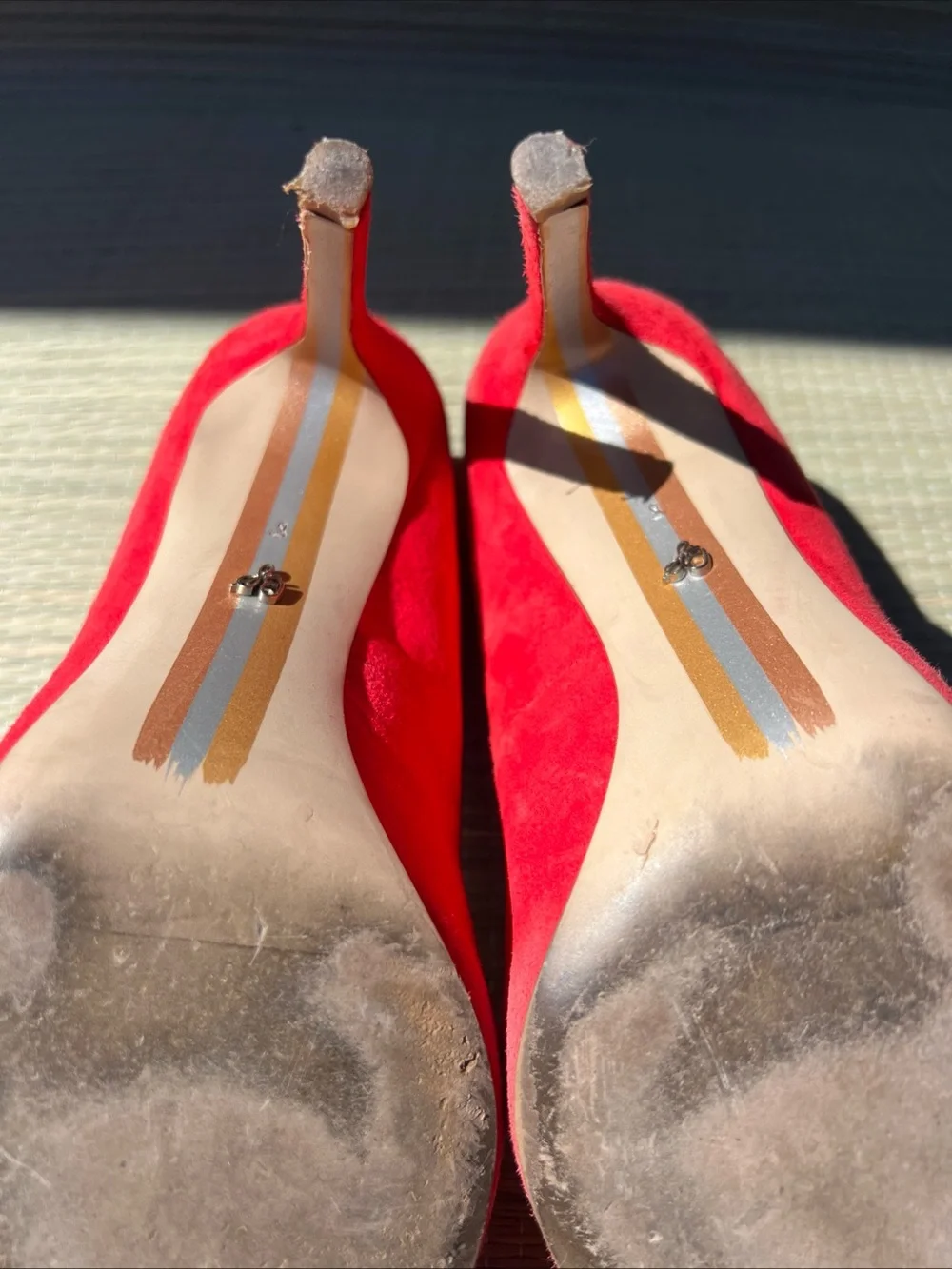 Sam Edelman Red Suede Pointed-Toe Pumps